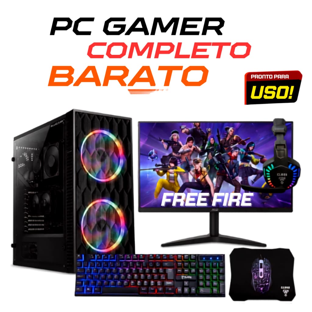 Computador Completo Barato i7 2°, 16gb + SSD 240gb + Placa de Vídeo 4Gb + Combo Gamer