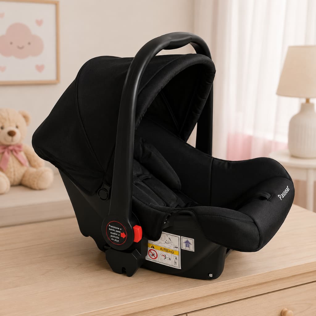 BEBE CONFORTO CADEIRINHA CARRO  0+ NINA PRETO CONFORTAVEL COMPÁTIVEL COM CARRINHO MOVE DA PASSEAR BABY
