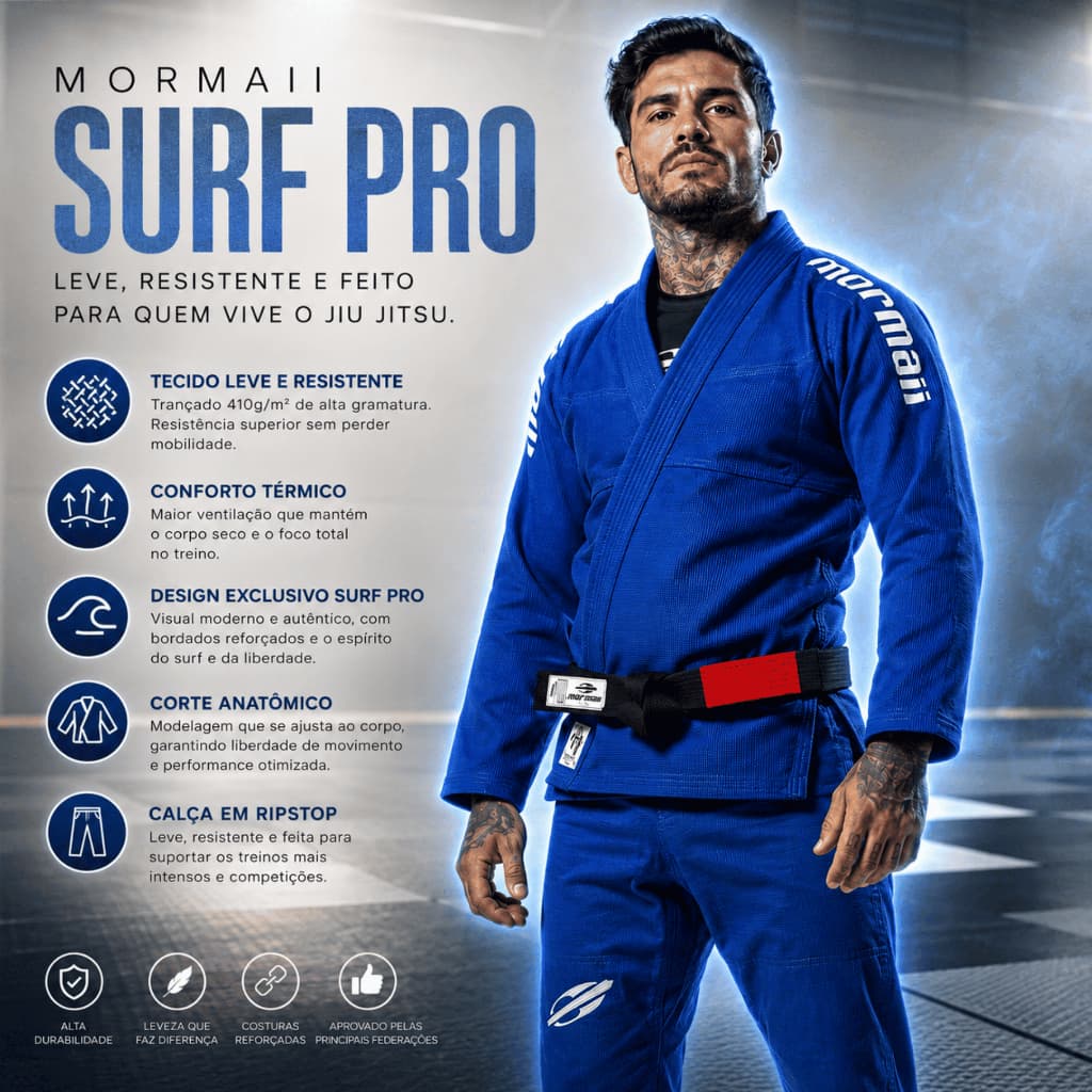Kimono azul de jiu jitsu mormaii Surf Pro unissex - ENVIO IMEDIATO