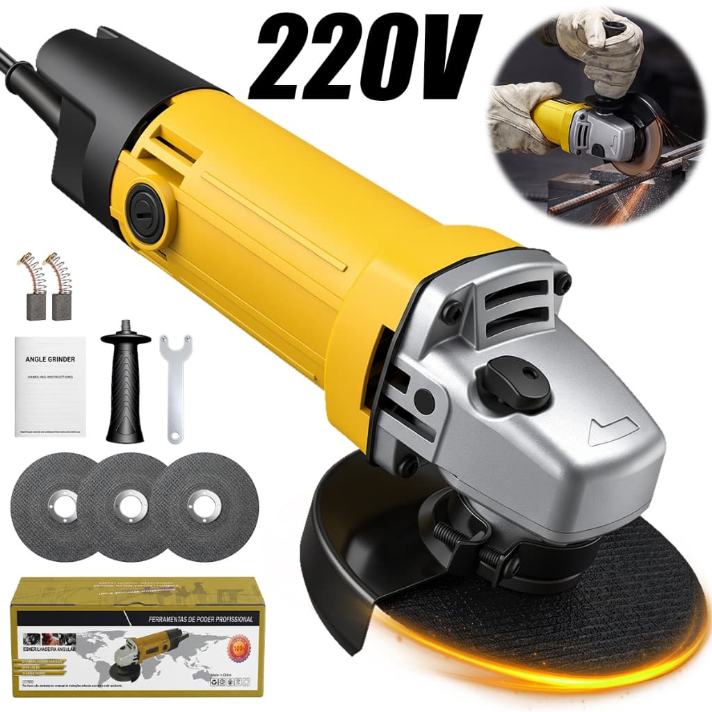 Esmerilhadeira Angular 1100W 110V Motor Cobre Lixadeira Elétrica de Alta Performance 11000 RPM