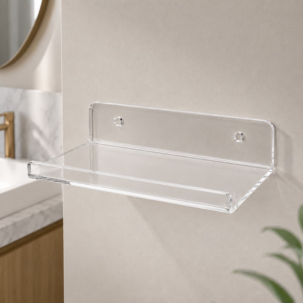 Prateleira Flutuante Formato U Suporte Transparente Enfeite Decoração 10 x 10cm Multiuso Organizador