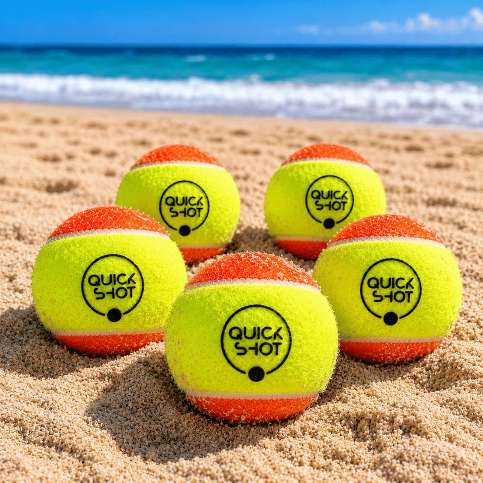 Kit 5 Pcs Bola Beach Tennis Bolinha Tênis Praia Brinquedo Pet 50% Pressão Reduzida Quick Shot
