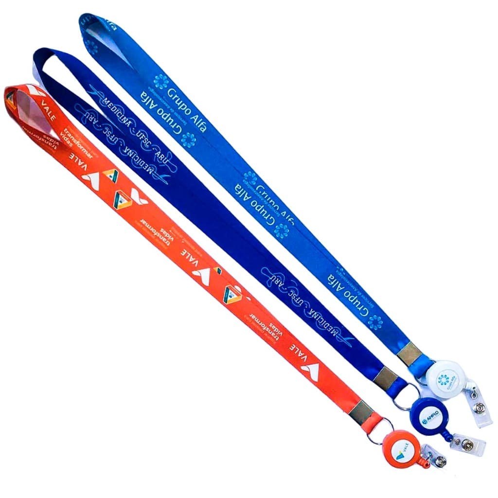 15 Roller Clip Personalizados com Cordão para Crachá