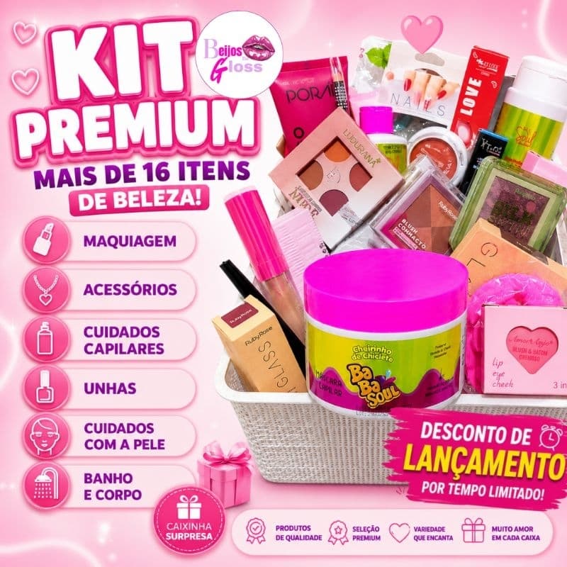 Kit Maquiagem Skincare Banho Premium Produtos Capilares Acessórios Femininos Caixinha Surpresa Presente Envio Rápido 24H