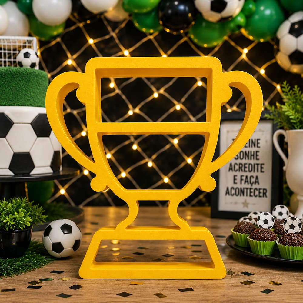 1 Nicho Camisa Taça Futebol Centro de Mesa Festa Infantil Decoração Mesa Principal