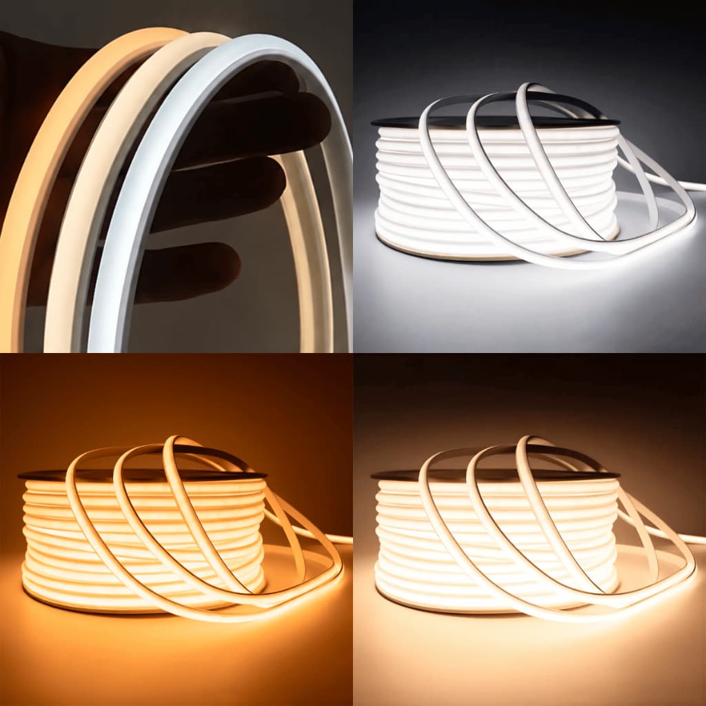 Mangueira LED COB 3528 288 LEDs/m Flexível Alta Densidade 110V 220V Não Usa Fonte Branco Frio Neutro Quente Fita LED