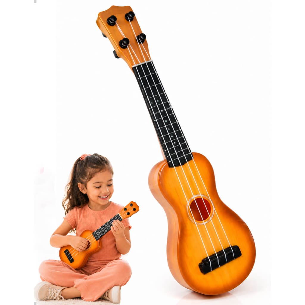 Brinquedo Violao Ukulele Criança Acustico Corda Nylon Marrom