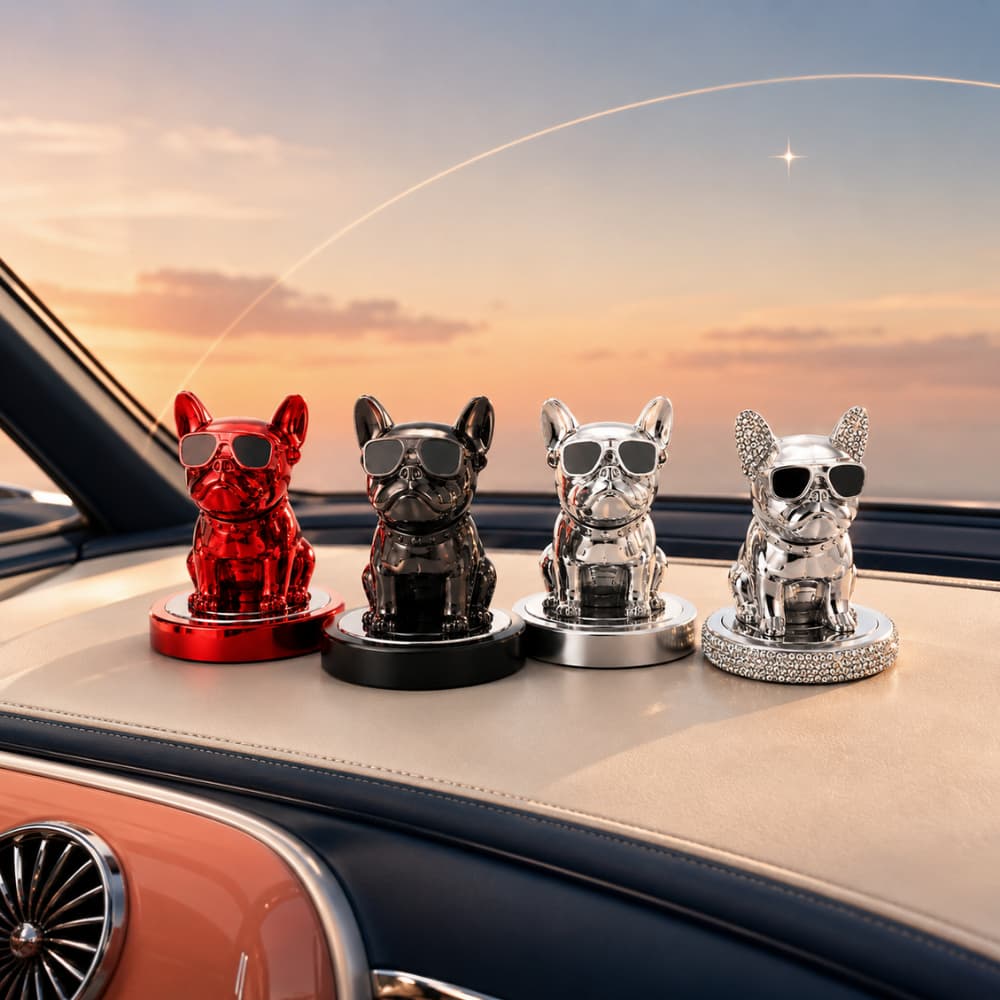 Aromatizador Automotivo Bulldog Perfume Para Carro Painel Difusor Solar Decorativo Longa Duração