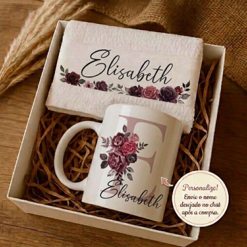 Caneca + Toalha Lavabinho Personalizada