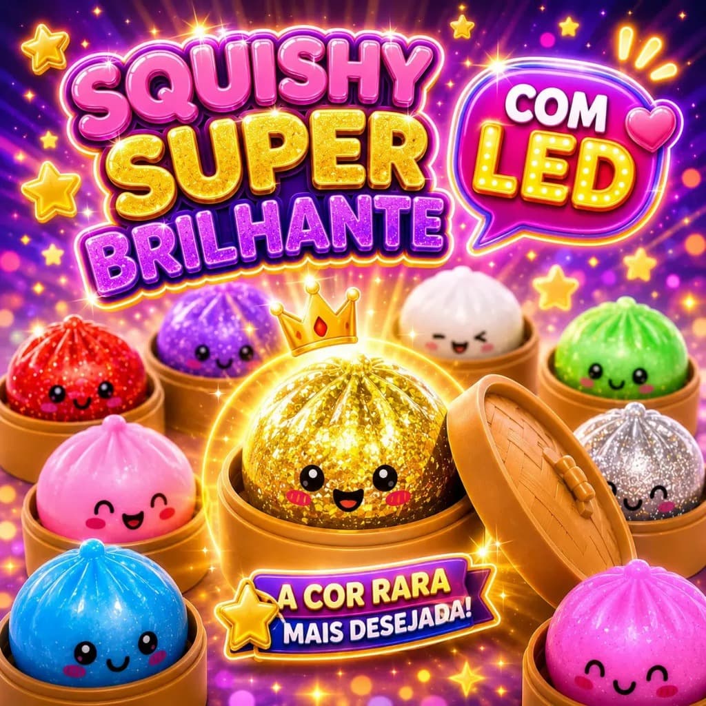 Squishy Dumpling Caixa Surpresa Colorido com Cestinha Pãozinho Antiestresse Cor Aleatória