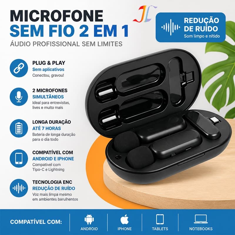 Electro Nest Microfone de Lapela Sem Fio Redução do Ruído Gravação de Vídeo Mini Microfone MK07/08 IP-2