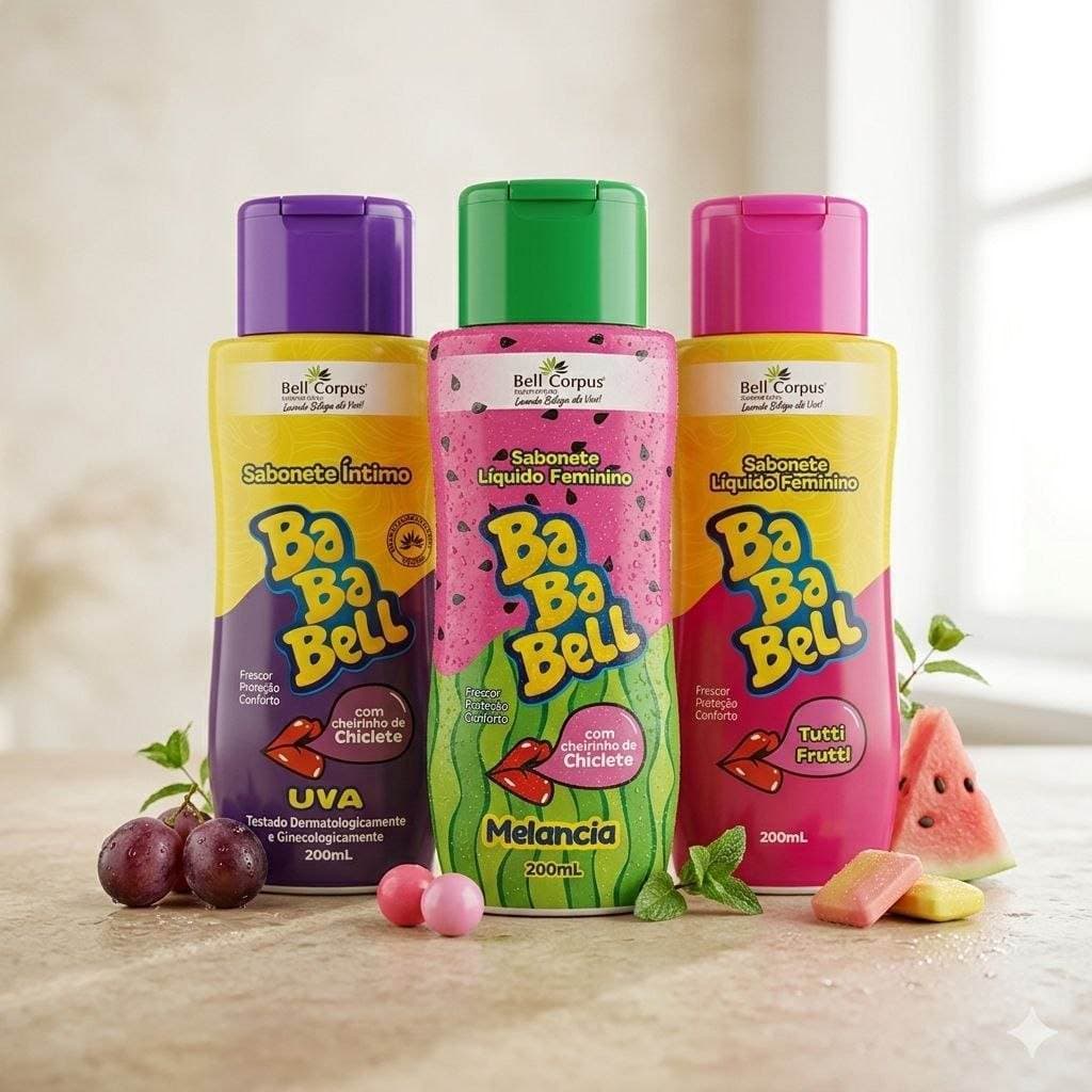 Sabonete Líquido Íntimo Bababell Tutti Frutti + Uva + Melancia 200ml - Bell Corpus