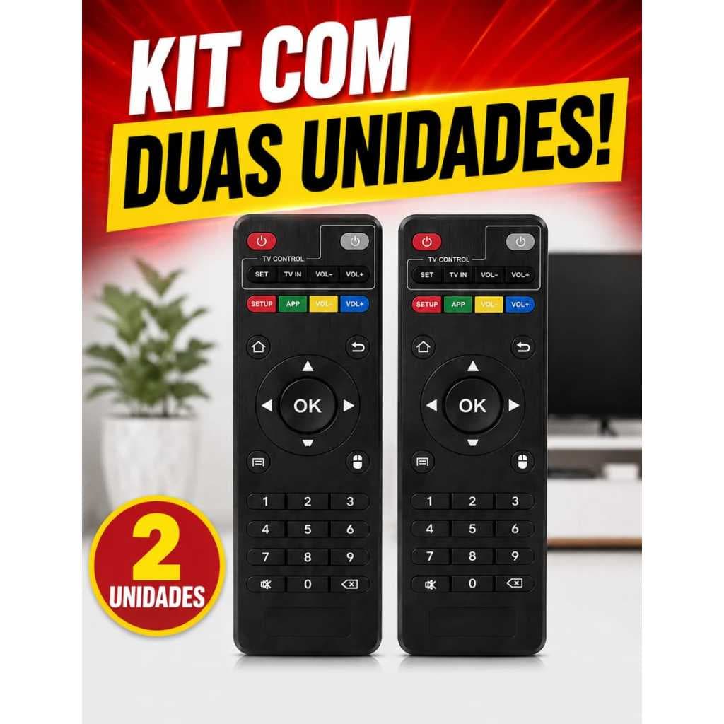 Kit Com 2 Controle Remoto Para Tv Box Inteligente Completo