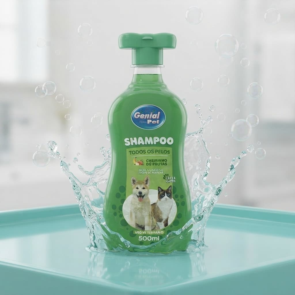 Shampoo Todos os Pelos Frutas 500ml Genial Pet para Cães e Gatos
