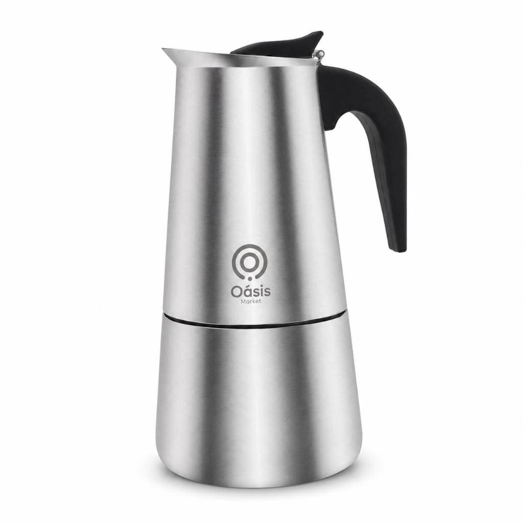 Cafeteira Expresso Italiana 450ml Aço Inox 9 Xícaras De Café Prático Rapido Cafeteira Moderna