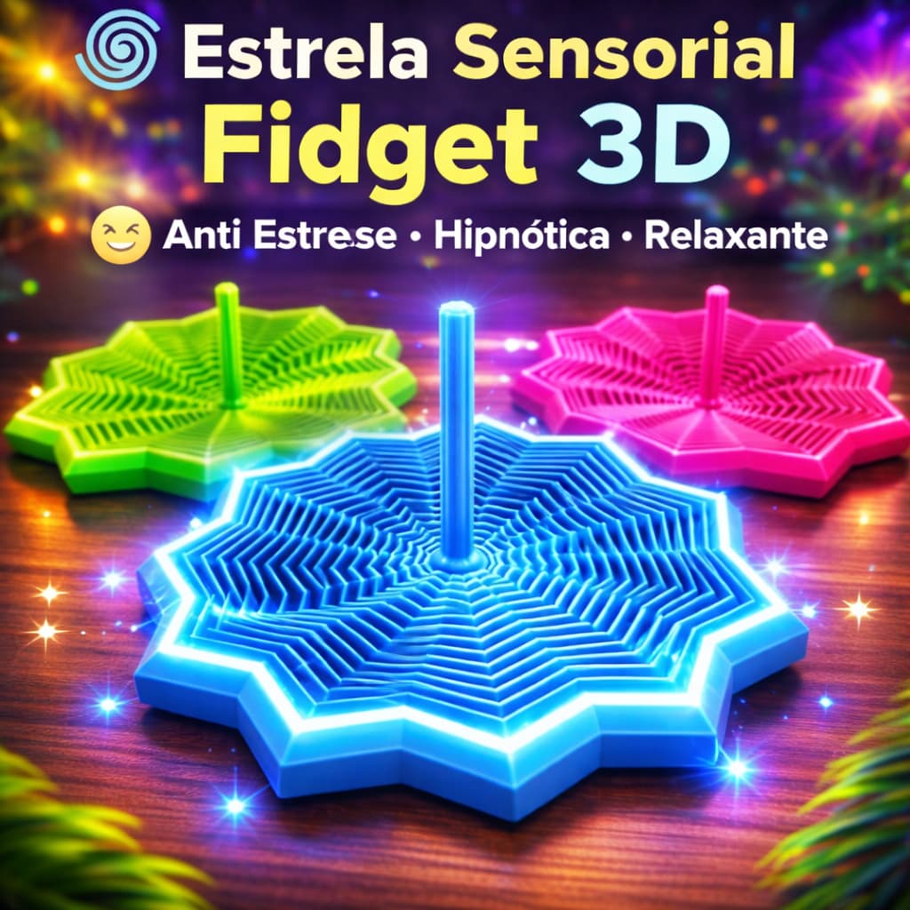 Fidget Toy Estrela Sensorial 3D Expansível melhora Anti stres Relaxante Depressão Sensorial Rotativo