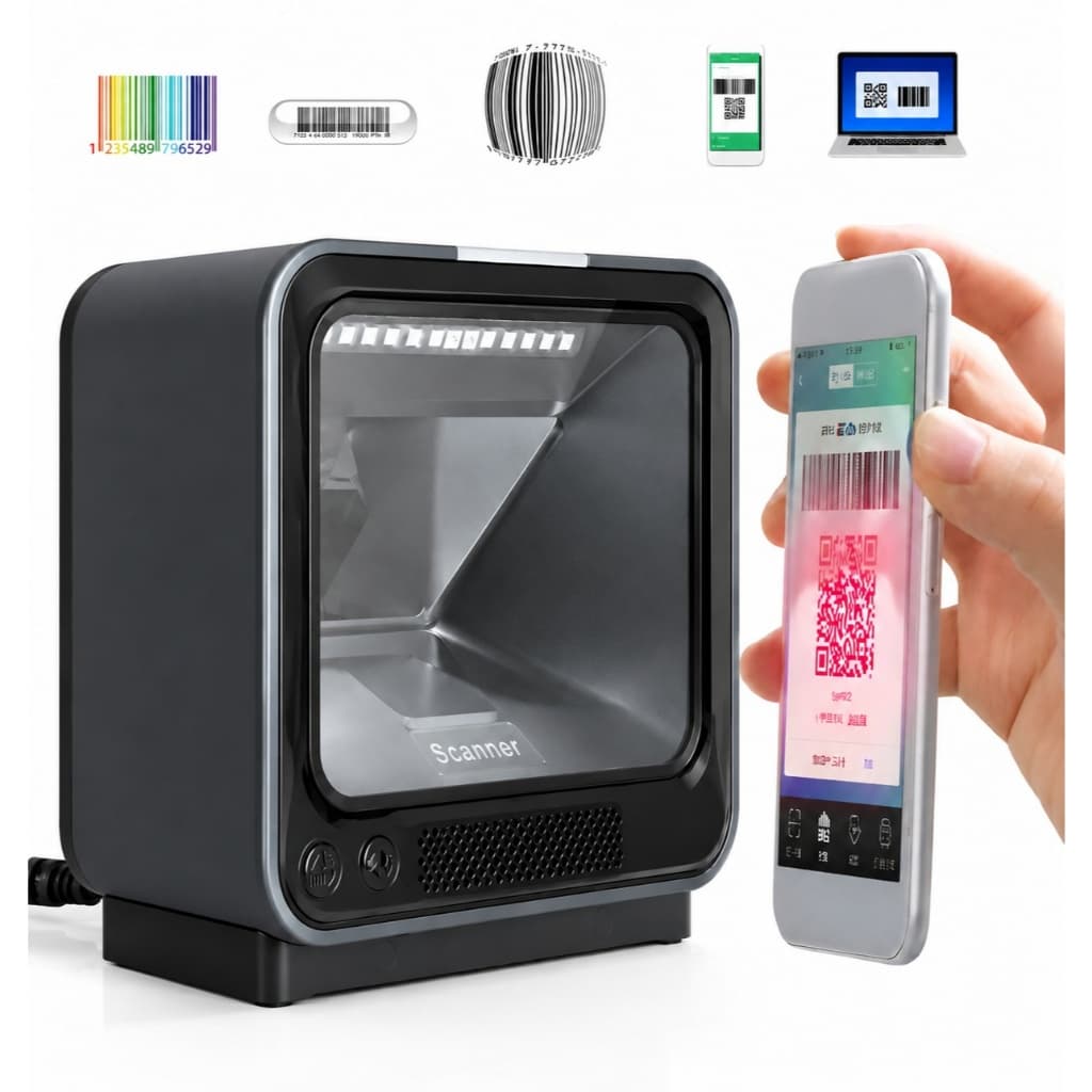 Leitor Auto De CóDigo Barras Com Fio 1d 2d Qr Omnidirecional Barcode Scanner Usb Wired Bar Code Reader Cmos Imagem Honey