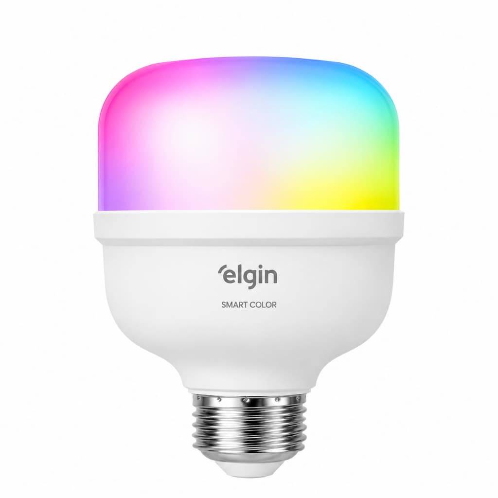 Lâmpada LED Bulbo Smart Color 30W Wi-Fi Bivolt RGB Inteligente Elgin Alexa Google Assistente