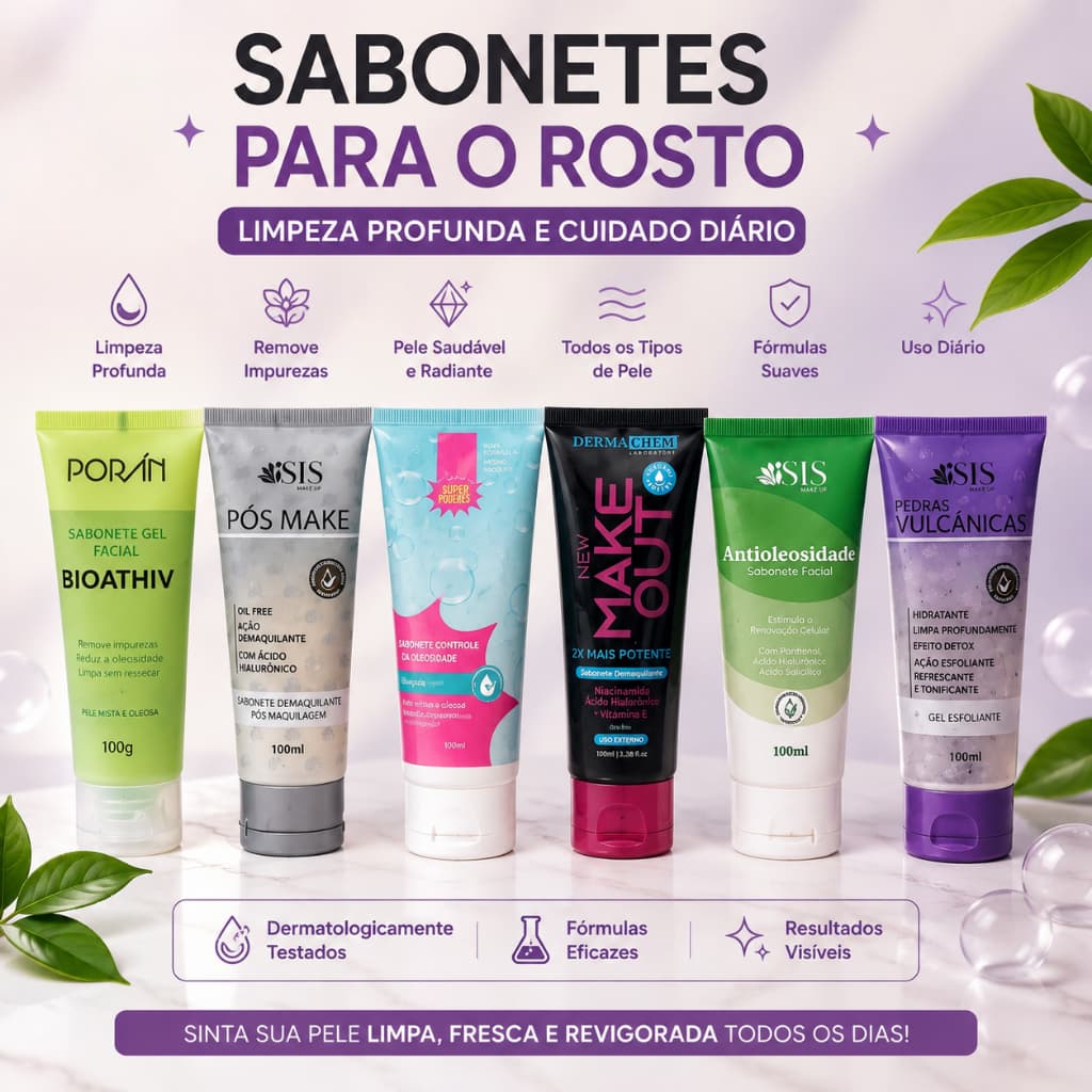 Sabonete Rosto Skin Care Antioleosidade Oleoso Limpeza Facial Demaquilante