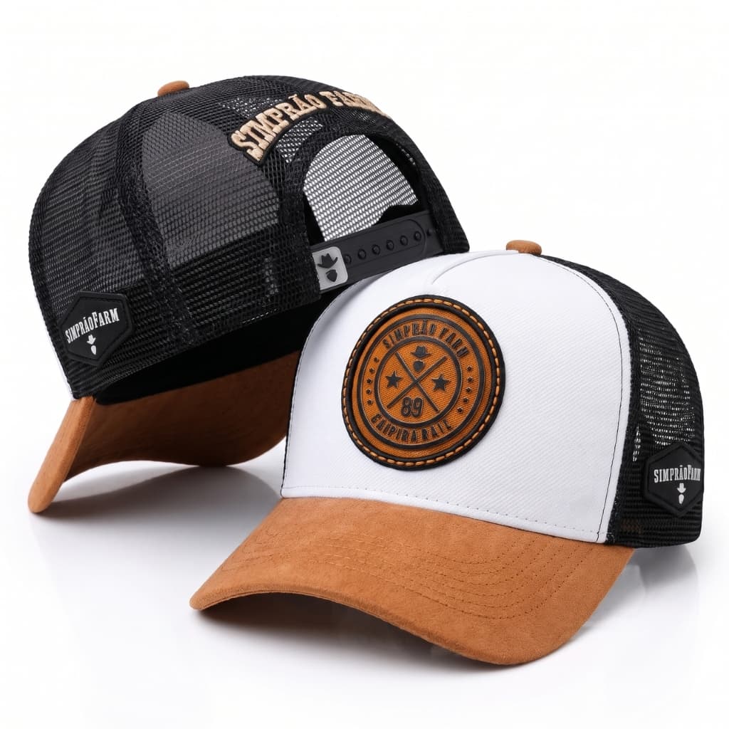Boné Trucker Simprão Farm Country Original Telinha Respiravel Aba Curva Ajustável Masculino Redinha Feminino Premium