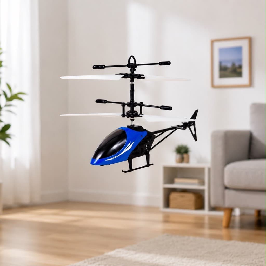 Helicóptero Voador Infantil por Indução Sensor de Movimento LED Recarregável USB Brinquedo Interativo 3+