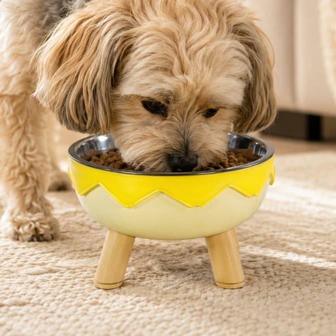 Comedouro Elevado Pet com Tigela Inox Removível para Cães e Gatos – Happiness Pet