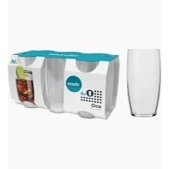 Jogo 6 Copos de Vidro Nadir Oca 300ml Transparentes para Água, Suco e Refrigerante
