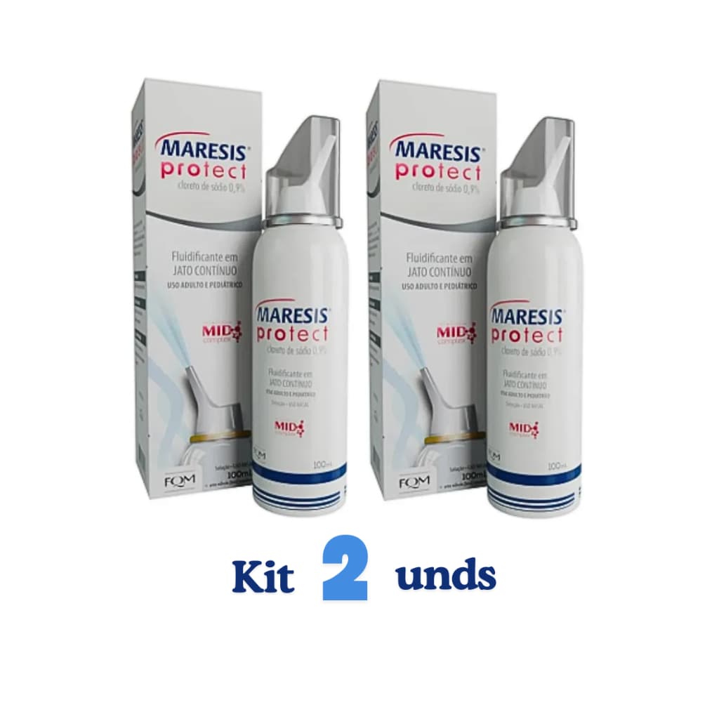 Kit 2 Maresis Protect Cloreto de Sódio 0,9% 100ml Solução e Hidratação Nasal Isotônica
