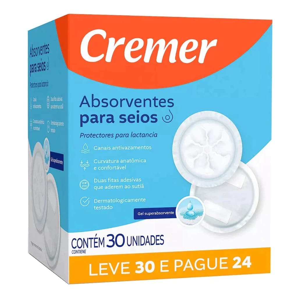Absorvente para Seios Cremer 30und