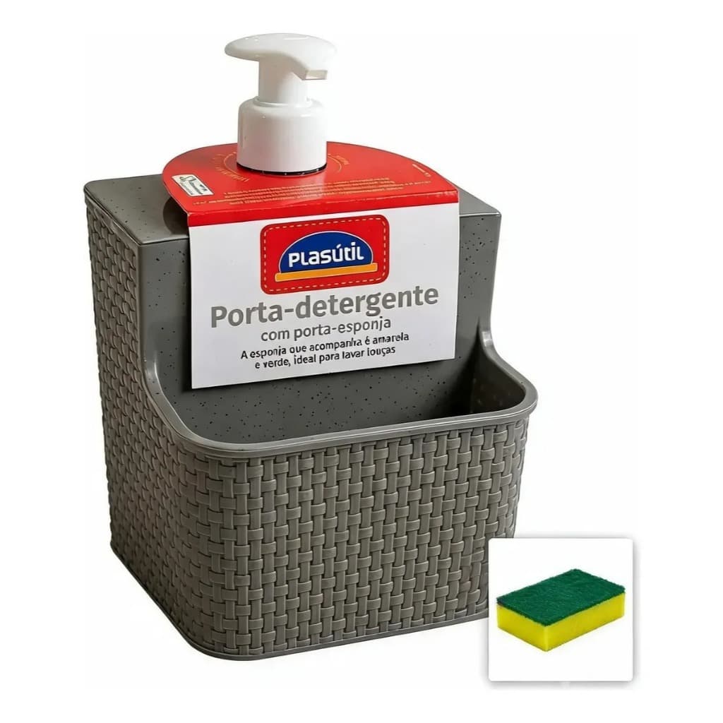 Porta Detergente 500 ml Com Porta Esponja Dispenser De Pia Organizador