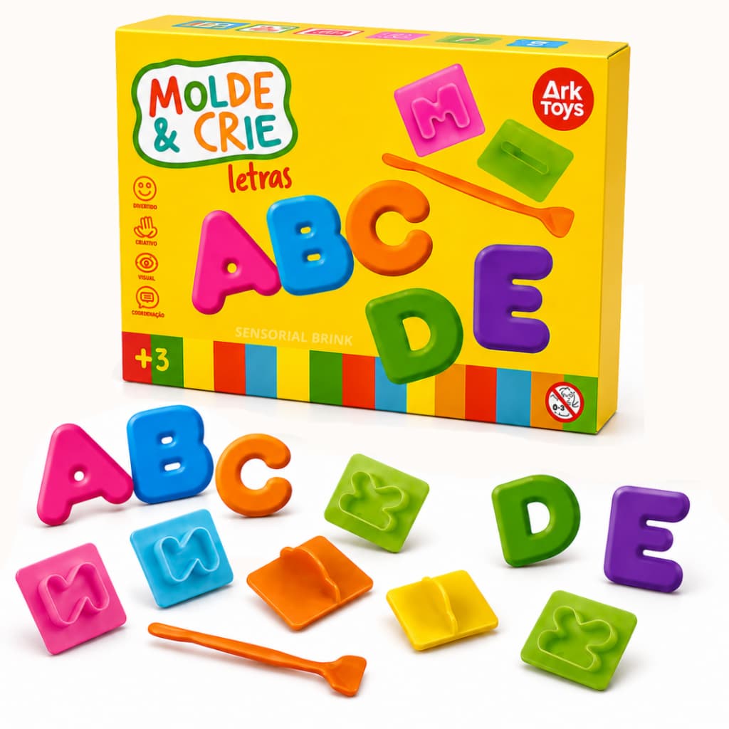 Kit Cortador de Massinha Números e Letras - Matemática Alfabeto - Forminhas Molde Massa de Modelar