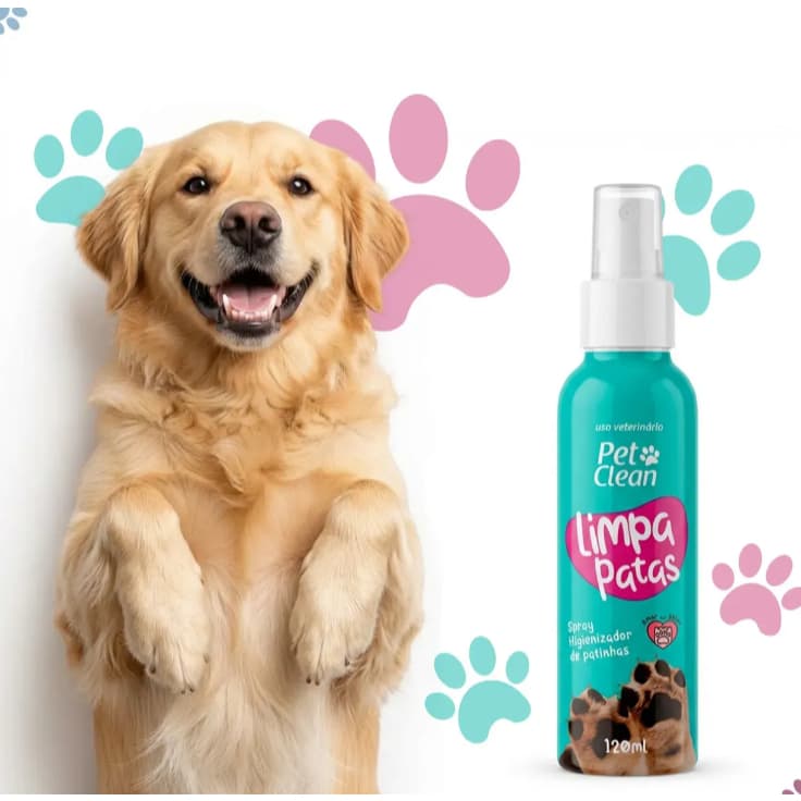 Limpa Patas Spray 120 mL para Cães e Gatos