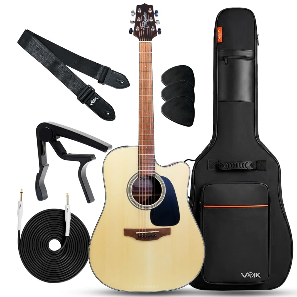 Kit Violão Takamine Elétrico Aço GD12CE-NS Com Capa E Acessórios