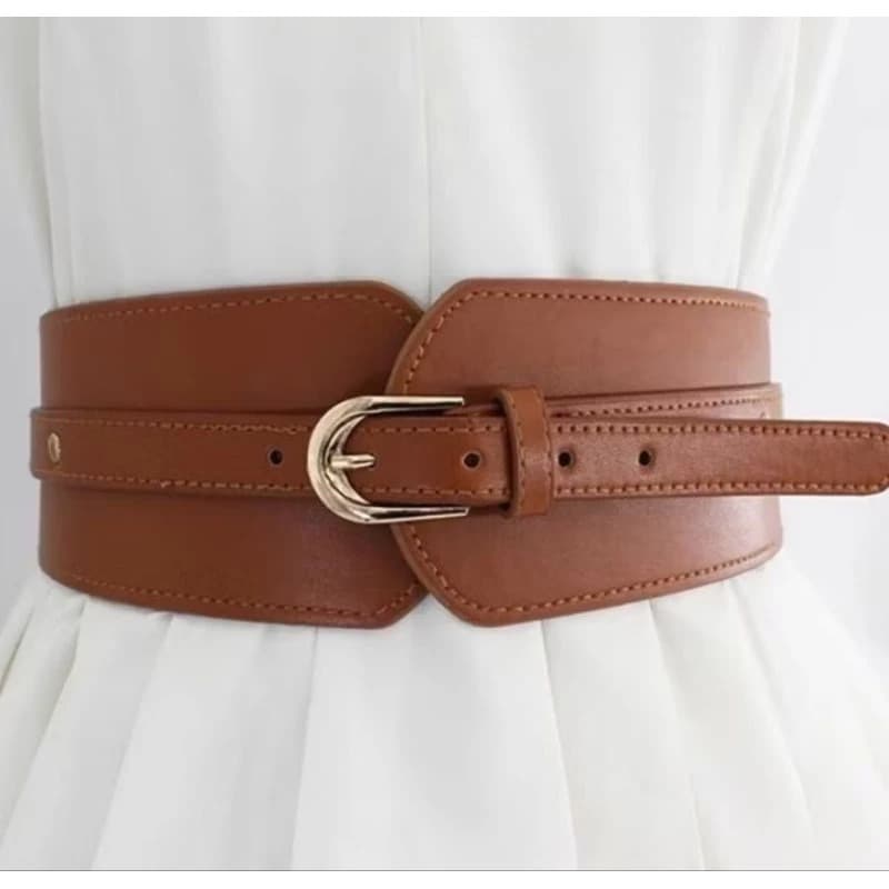 Cinto Elástico Feminino Elegante Retrô Com Fivelas Ajustáveis