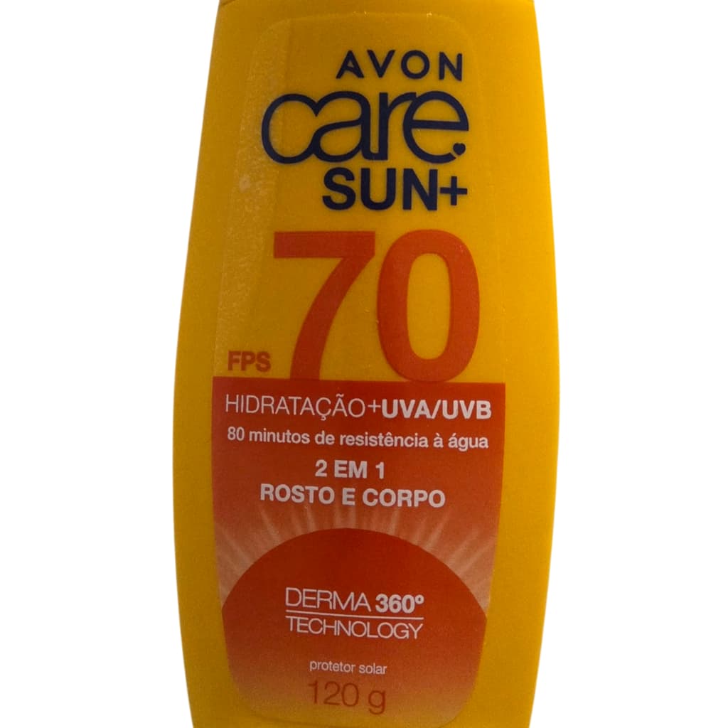 Protetor Solar Fps 70 Avon Care Sun+ 2 em 1 Rosto e Corpo