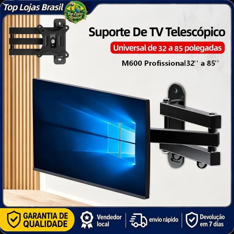 Suporte Tri Articulado De Parede P/ Tvs 32' A 85 'Multiarticulado Reforçado Para Tv/monitor Alta Capacidade 60KG