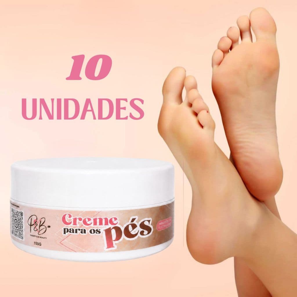 Kit 10 Creme Para Os Pés Com Ureia Alívio para Rachaduras e Ressecamento Spa Pes
