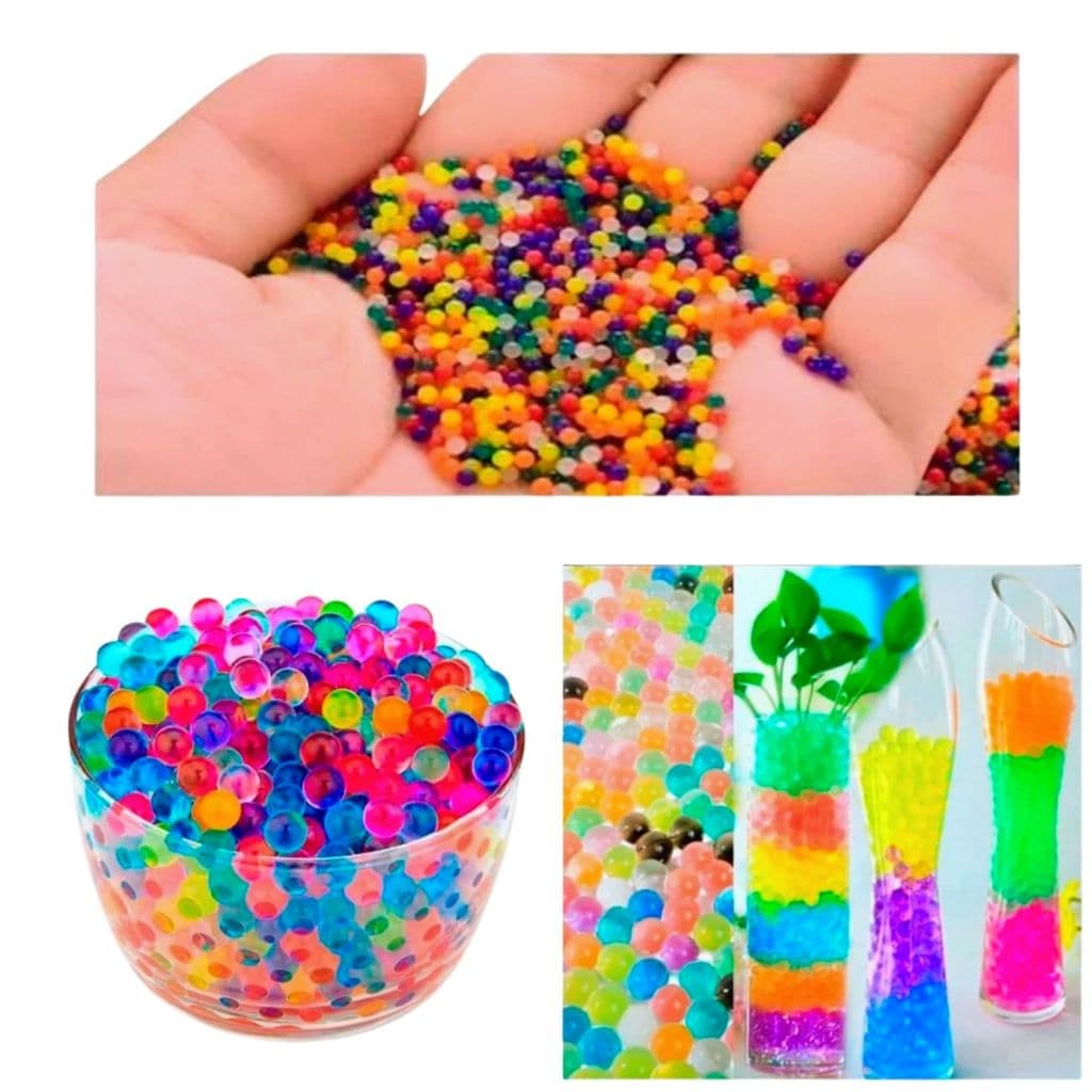 Kit 5MIL/10MIL/50 Mil Bolinhas de gel coloridas para decoração de vasos, festas, atividades sensoriais e relaxamento.