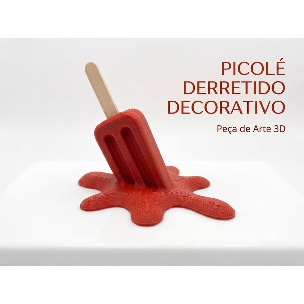 Picolé Derretido Decorativo Escultura 3D Enfeite Criativo.