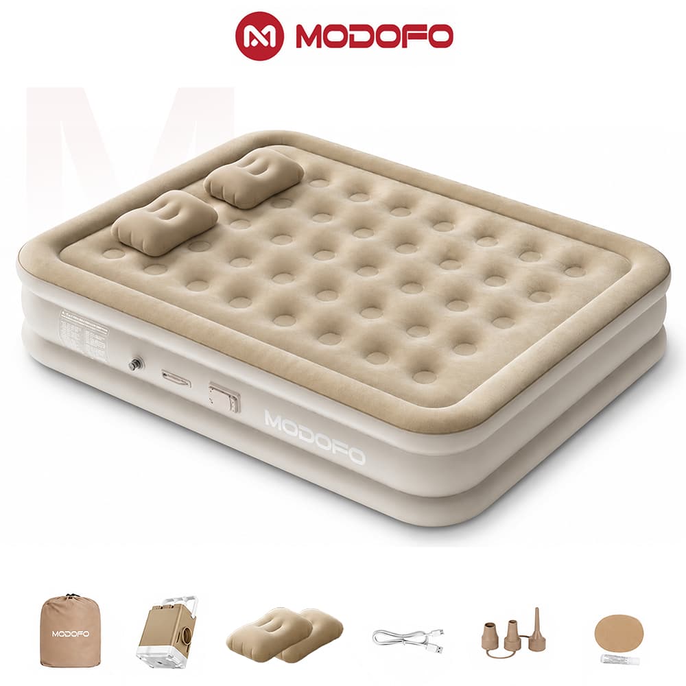 MODOFO Colchão Inflável Queen 200*150*40cm com Bomba Elétrica Automático Para Casa Camping