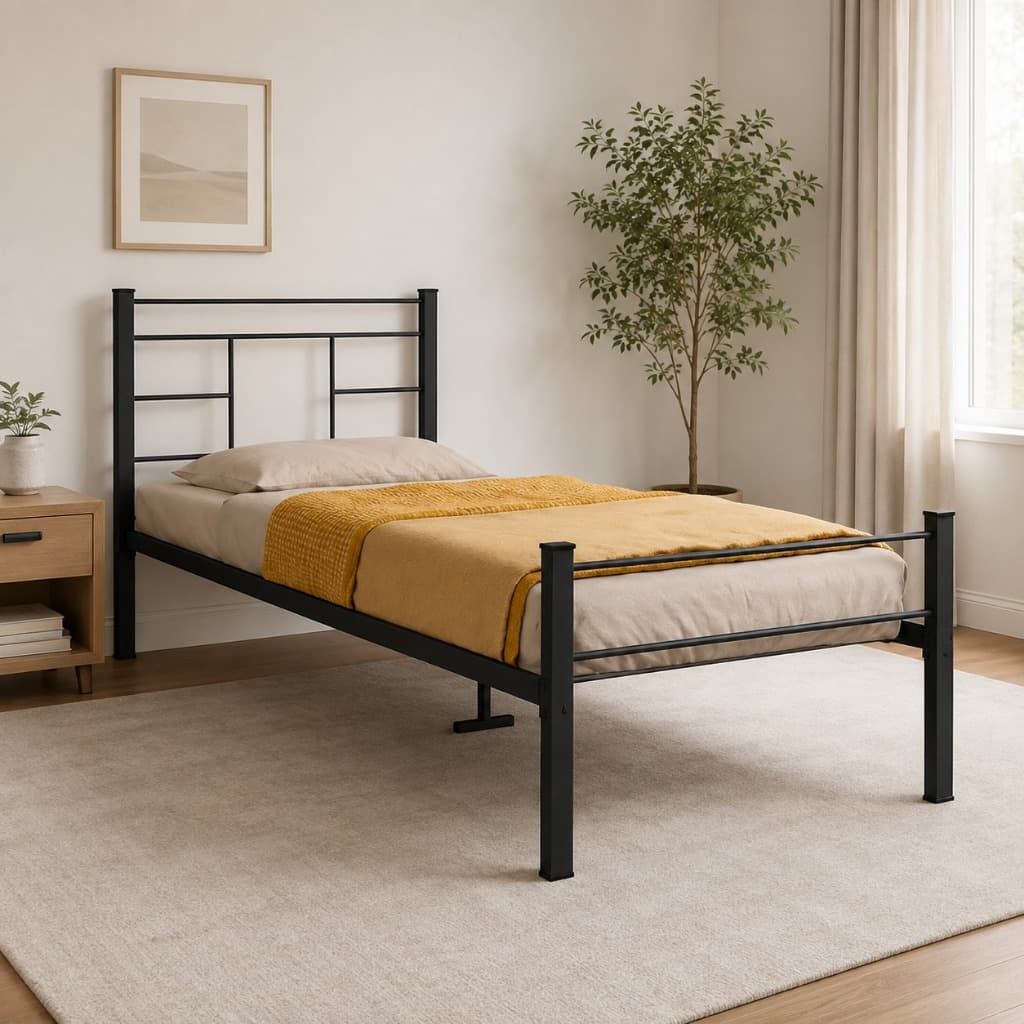 Cama de Ferro Solteiro Fuji Alta Resistência Estrutura Reforçada