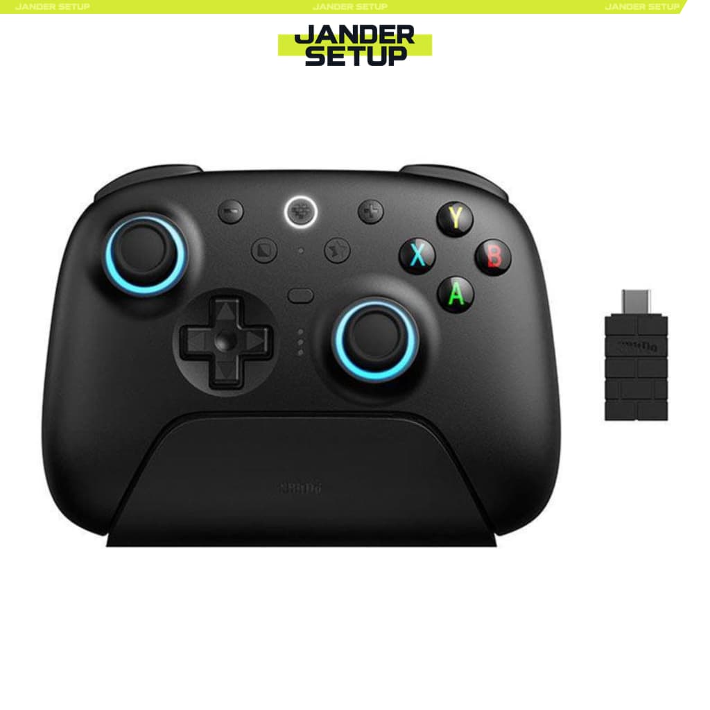 Controle 8bitdo Ultimate 2, Hall Effect TMR, Tri-Mode, 1000Hz, Com Base para PC/ Android/ Steam