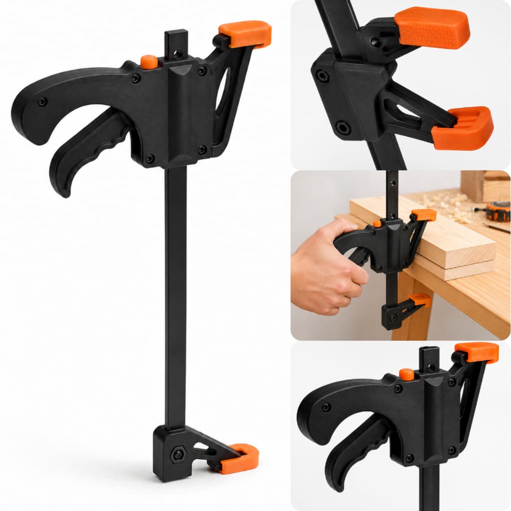 Kit 1/2/4 Peças Grampo Sargento Marceneiro Profissional Universal de Aperto Rápido Resistente 19,5cm