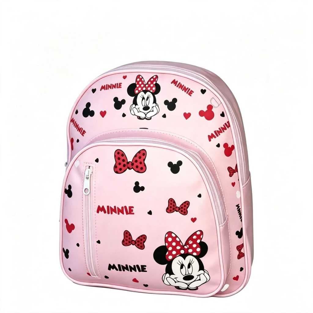 Mochila Bolsa Infantil Escolar Menina Minnie Stitch Creche Passeio Escola