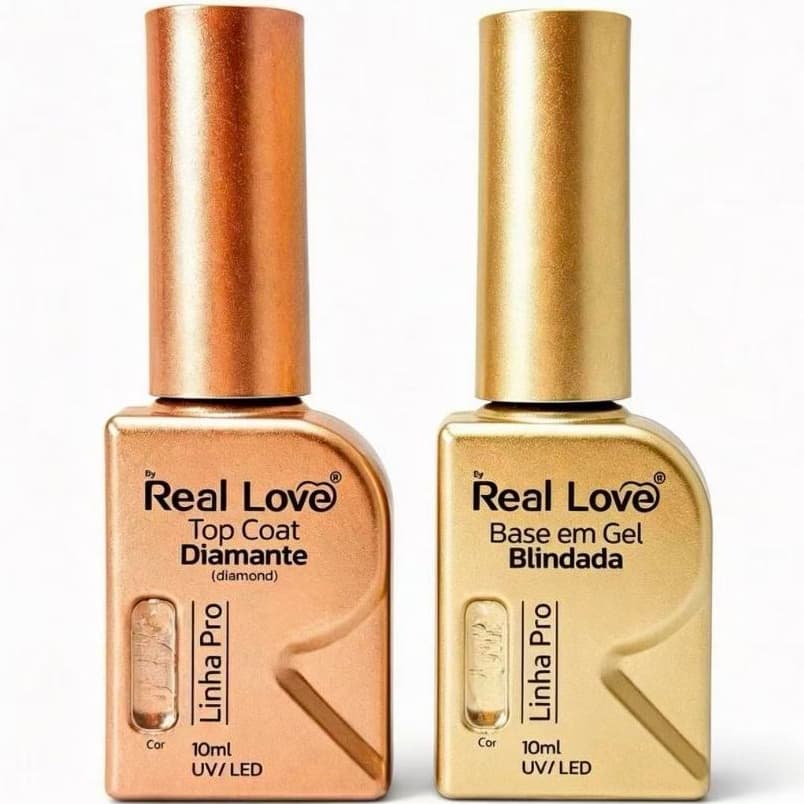 Super Base Gel Top Coat DIAMANTE Blindado 10ml -Real love LINHA PRO