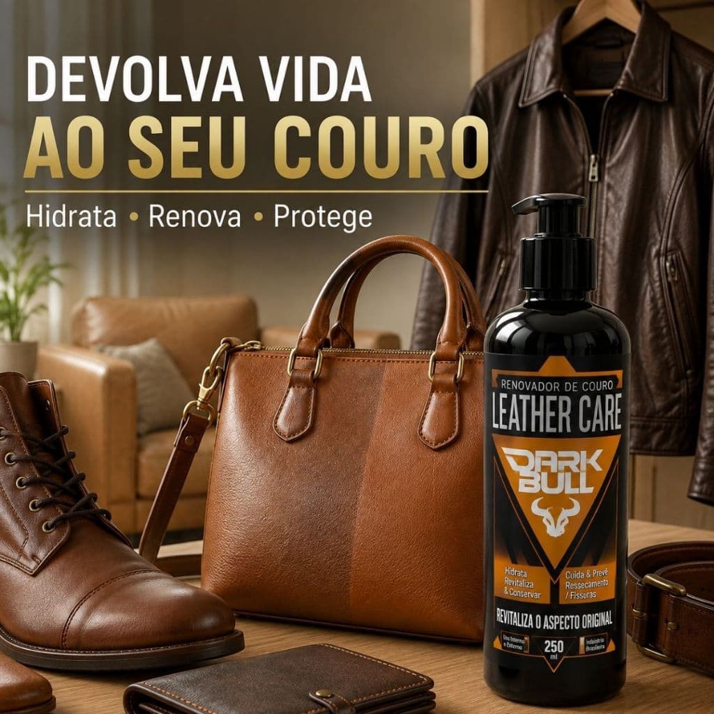 Hidratante de Couro Dark Bull Leather Care 250ml para Bolsa Jaqueta Sapato Bota Sofá Carteira e Cinto