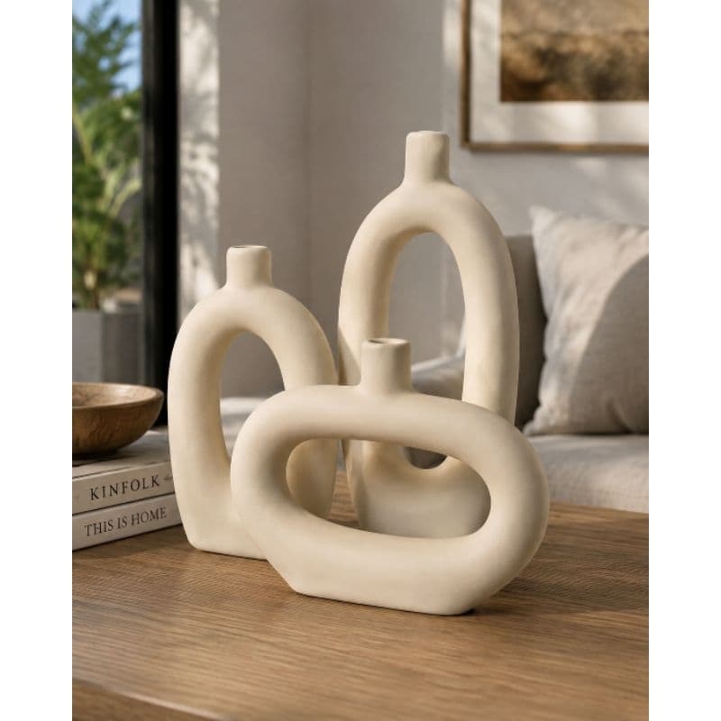 Vaso de decoração Kit com 3 Vaso Decorativo Cerâmica Moderno Decoração Turquia