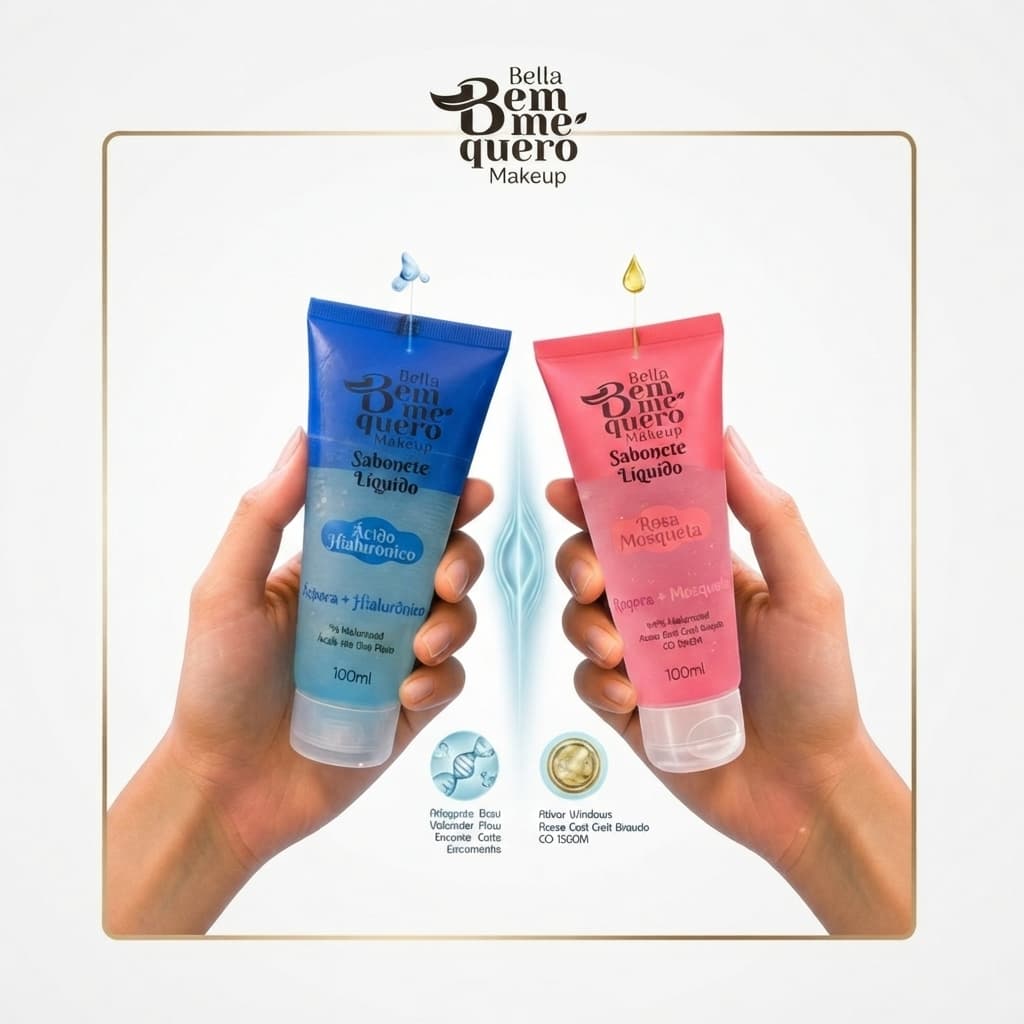Sabonete Líquido Facial Bem Me Quero 100ml | Ácido Hialurônico e Rosa Mosqueta | Limpeza e Hidratação