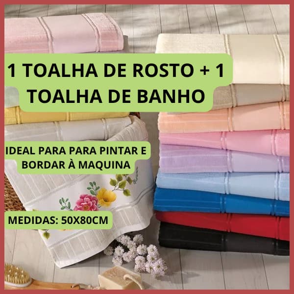 JOGO DE BANHO DÖHLER – 1 TOALHA DE BANHO + 1 TOALHA DE ROSTO