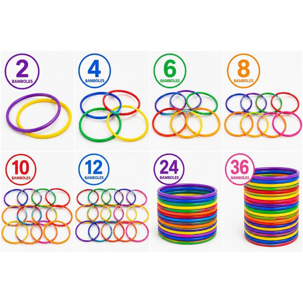 Kit Bambolê Infantil Colorido Brinquedo para Crianças Recreação Festa Escola – 2, 4, 6, 8, 10, 12 OU 24 Unidades